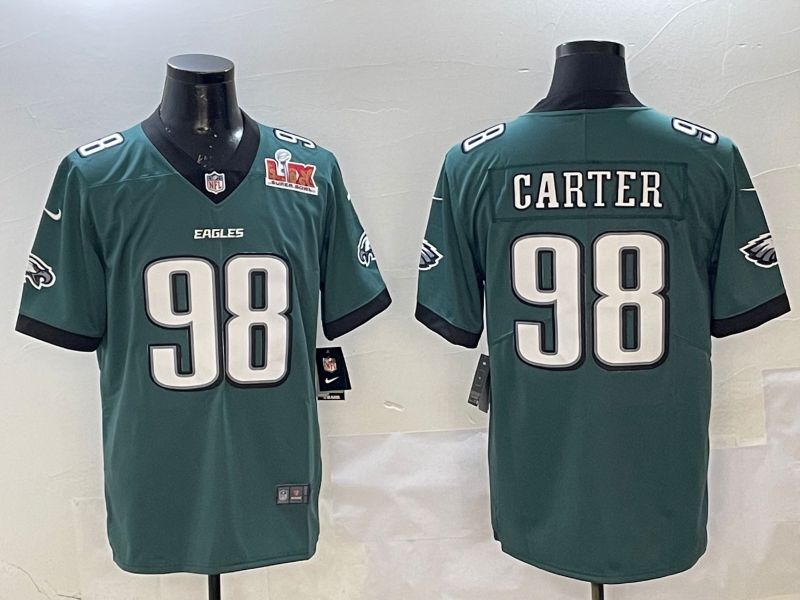 Men Philadelphia Eagles 98 Carter Green Second generation Nike 2025 Limited NFL Jersey style 2